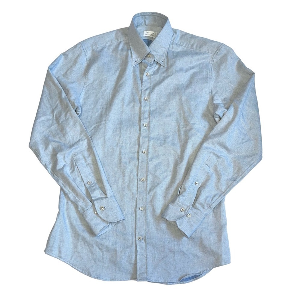 Stenstroms Light Blue Twofold Super Cotton Fitted Button Up Shirt US M